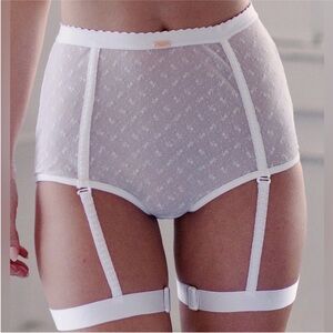 NWT REVOLVE Daydream Nation Cheesecake High Waist Garter Underwear White Size XS